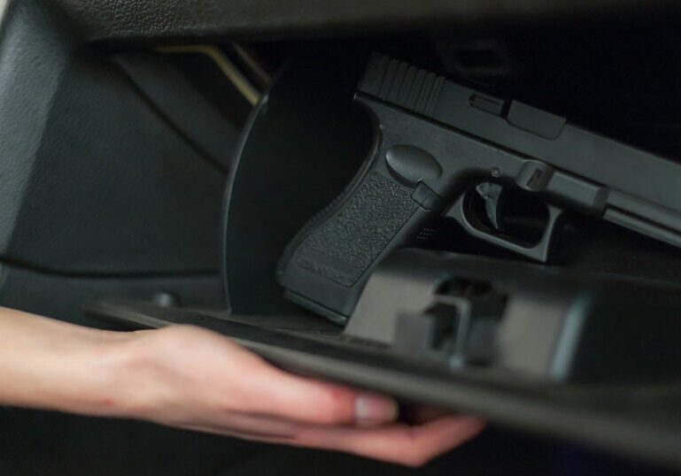 Gun in glove compartment