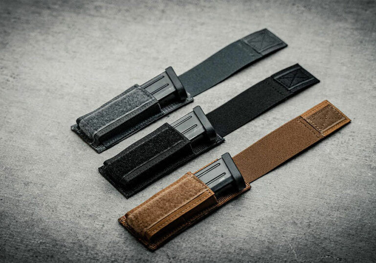 Magazine pouches lined up